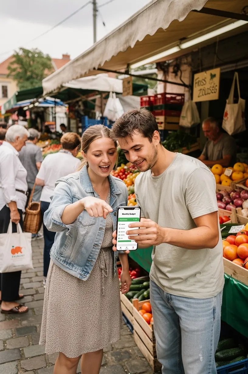 Személyes pénzügyi tervező asztal, rajta költségvetési táblázatok és számológép a havi kiadások átláthatóságához.